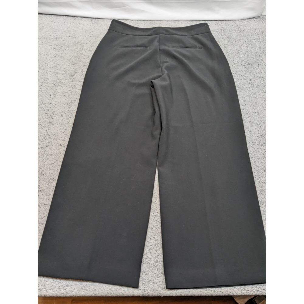 Ann Taylor Factory Size 8 32x27 Black Career Dress Pants Flare Wide Stretch EUC - Picture 10 of 11